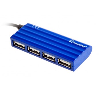 USB HUB Smart Buy SBHA-6810-B USB 2.0 (4 порта) голубой#8938
