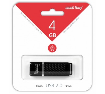 Флеш-накопитель USB 4GB Smart Buy Quartz чёрный#38497