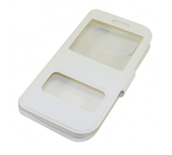 Чехол универсальный с окошком и силиконовой вставкой  для телефонов  "4,5" белый#63308