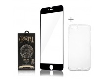 Защитное стекло прозрачное Remax Crystal Tempered Glass Best для Apple iPhone 6 (black) + case