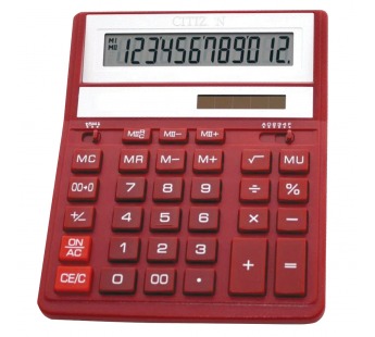 Калькулятор настольный CITIZEN SDC-888ХRD (205х159 мм), 12 разрядов, двойное питание, КРАСНЫЙ#202761