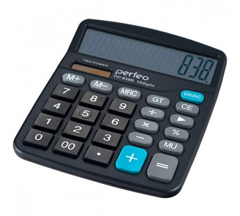 Калькулятор Perfeo PF_3288, бухгалтерский, 12-разр., GT, черный (DC-838B)#409293