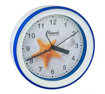 Часы-будильник Perfeo Quartz "PF-TC-009", круглые диам. 15,3 см, подвес на стену, ракушка#445622