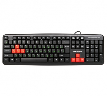 Nakatomi Navigator - клавиатура, USB, черная с красными игровыми клавишами#1913452