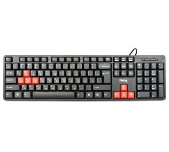 Dialog - клавиатура, USB, черная c красными игровыми клавишами#1914395