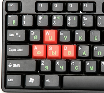 Dialog - клавиатура, USB, черная c красными игровыми клавишами#1914401