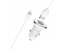 Адаптер Автомобильный Borofone Bz12 2.4A 2USB + кабель Apple Lightning
