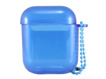 Чехол - прозрачный для кейса Apple AirPods (light blue)