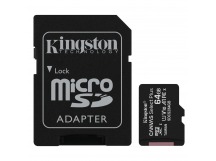 Карта памяти MicroSD 64GB Kingston Class 10 Canvas Select Plus A1 (100 Mb/s) + SD адаптер