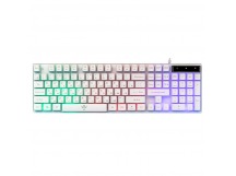 Клавиатура Nakatomi KG-23U WHITE Gaming - игровая с RGB-подсветкой, USB, белая