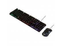 Проводной игровой набор Nakatomi KMG-2305U BLACK Gaming - клавиатура + опт. мышь с RGB подсветкой