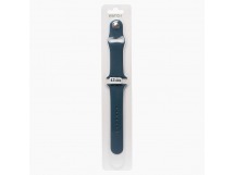 Ремешок - ApW Sport Band Apple Watch 42/44/45мм силикон на кнопке (S) (dark blue) (107206)