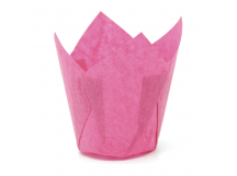 Форма бумажная ТЮЛЬПАН D50*H80мм (200шт) розовая для кекса 1/200/2400шт