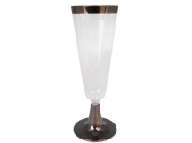Фужер кристалл пластик 150мл (6шт) прозрачный для шампанского с серебр полосой Complement 1/24уп