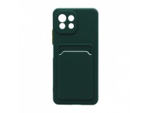                                 Чехол силиконовый Xiaomi Mi 11 Lite с визитницей и цветными кнопками (002) темно-зеленый 