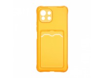 Чехол с кармашком для Xiaomi 11 Lite прозрачный (009) оранжевый