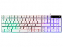 Nakatomi Gaming - игровая клавиатура с RGB-подсветкой, корпус металл, USB, белая