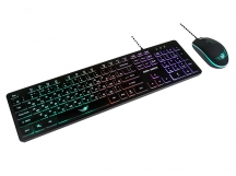 Dialog Gan-Kata - игровой проводной набор USB: клавиатура + опт. мышь, цвет черный с RGB-подсветкой