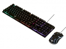 Nakatomi Gaming - игровой проводной набор USB: клавиатура + опт. мышь, цвет черный с RGB-подсветкой