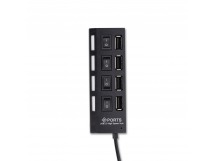 USB HUB Smart Buy SBHA-7204-B USB 2.0 черный, с выключателями, 4 порта, СуперЭконом