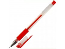 Ручка гелевая KLERK 200016 красная 0,5мм прозр.корп., резин.манжет, шт