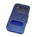 Чехол универсальный с окошком и силиконовой вставкой с имитацией царапин 5,5 синий#70957